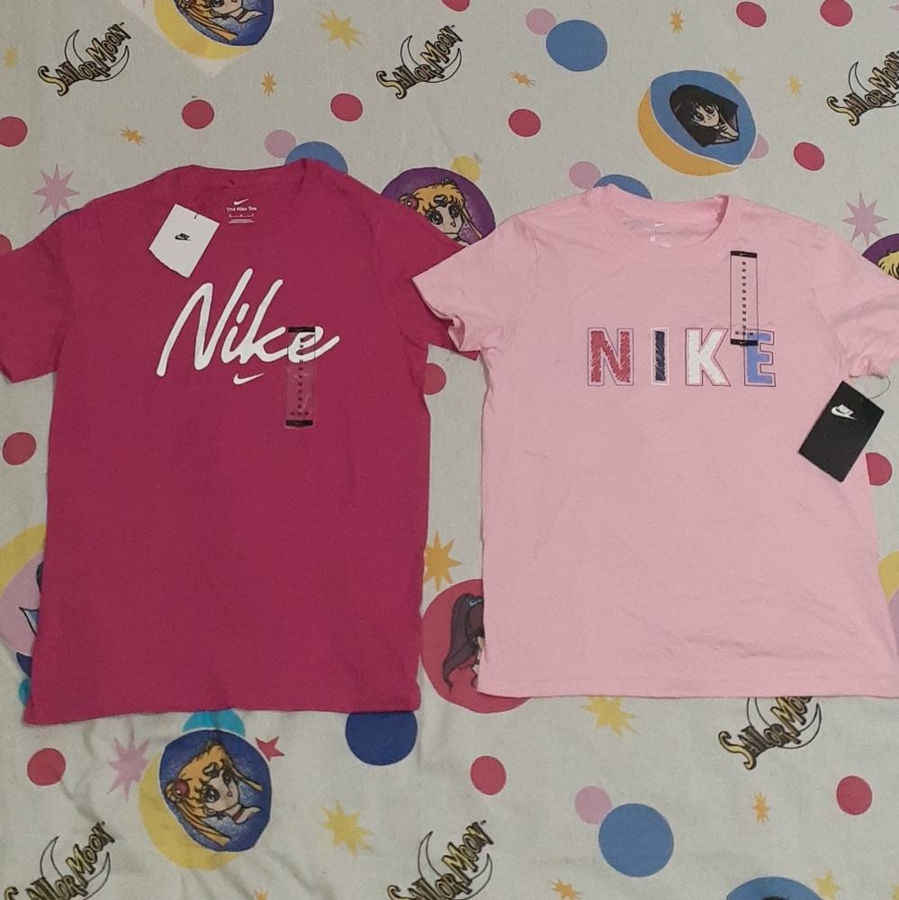 2 New Nike Shirt Bundle Tee Lot Swoosh Girls Sportswear Pink
